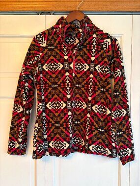Women's Eddie Bauer Quest 1/4-Zip Fleece Long Sleeve Pullover Sz M Southwestern